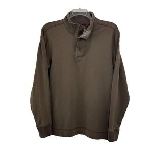 JEREMIAH Mitch Brown Jersey Mock Neck Long Sleeve Casual Shirt Size L